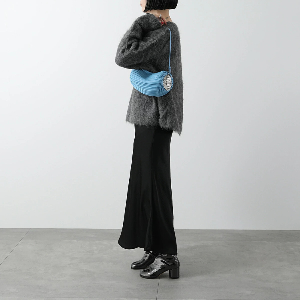 Loewe Bracelet Pouch Clutch Pleated Clutch Bag Anagram Leather